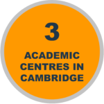 3 academic centres in Cambridge graphic